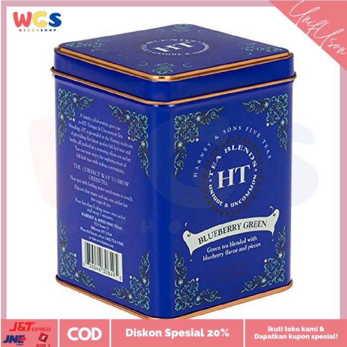 

⭐COD⭐ Harney & Sons Teas HT Green Tea With Blueberries 20 Sachets 40g