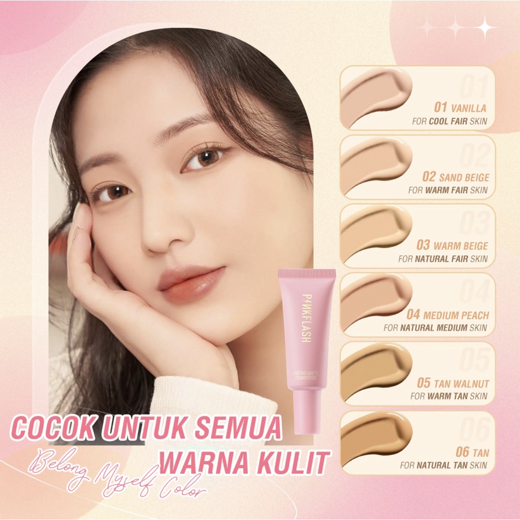 PINKFLASH OhMySelf Weightless Long Lasting All-day Tahan Air Matte Foundation 6 Colors