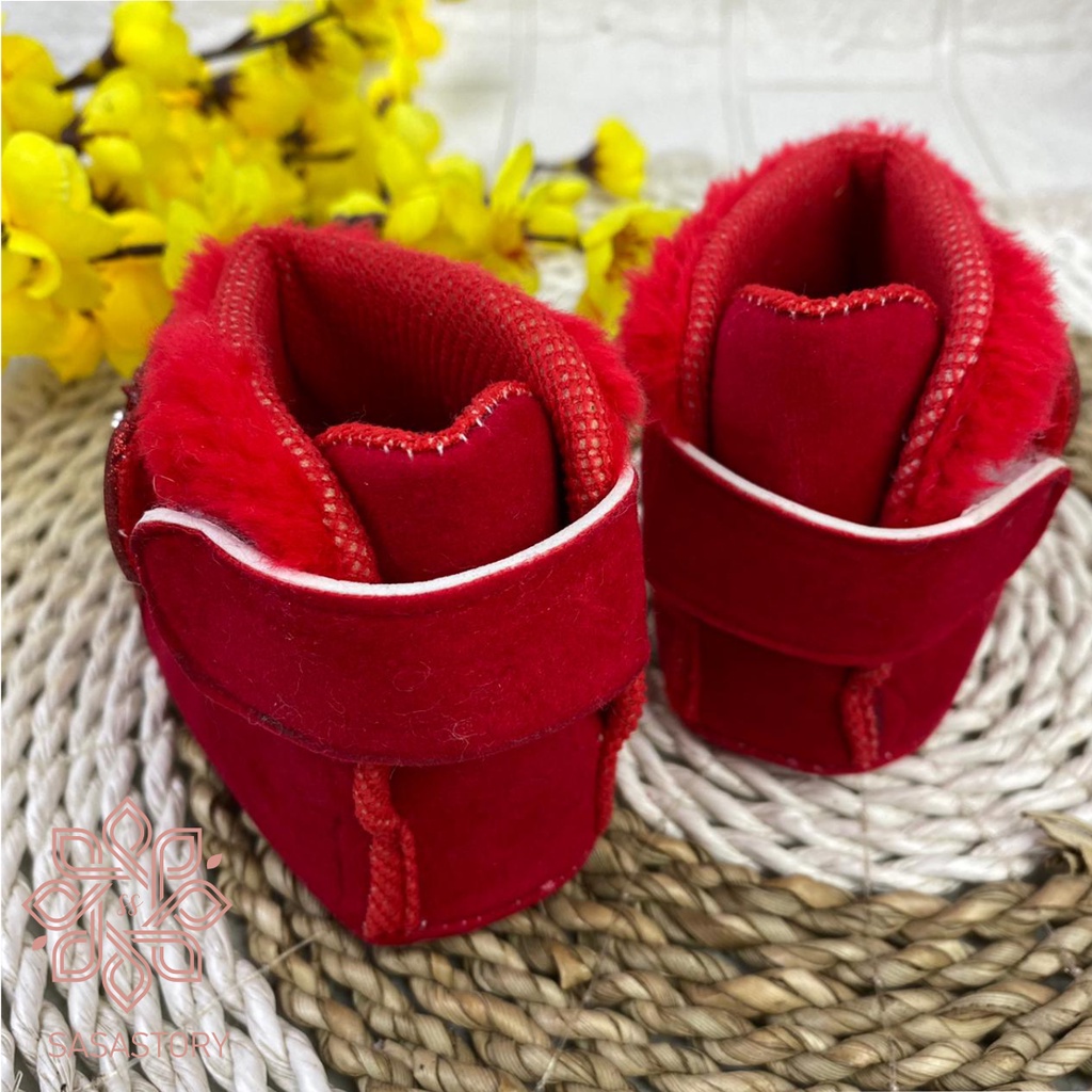 mandirishoestore-SEPATU BOOT ANAK BAYI PEREMPUAN GLITTER PITA 0-12 BULAN LPY04