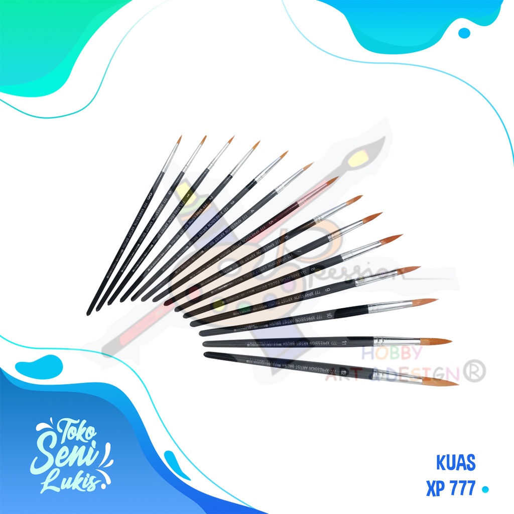 

KUAS LANCIP 777 KUAS LUKIS BENTUK LANCIP BERKUALITAS BAHAN RAMBUT NYLON
