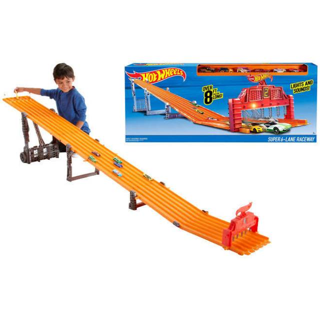 hot wheels 6 lane finish line