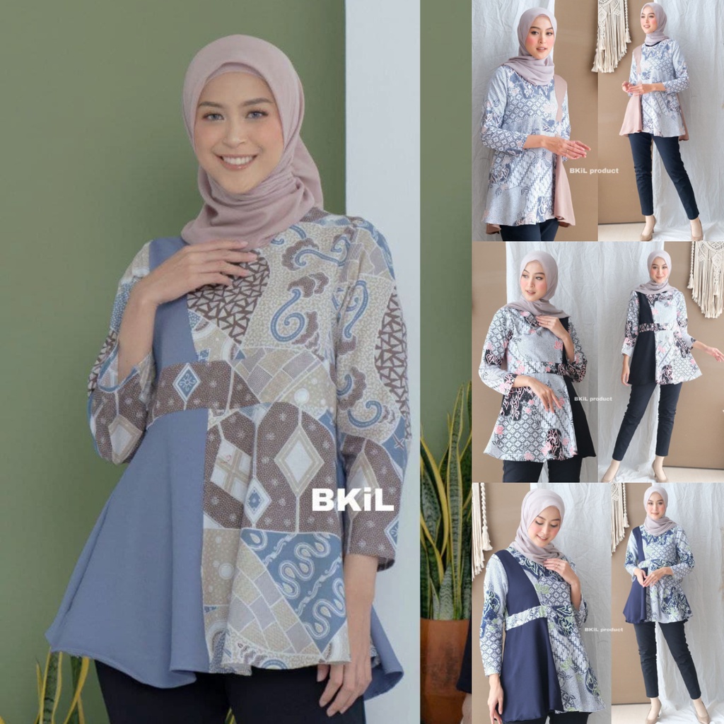 Blouse Batik Wanita Baju Batik Wanita Modern Kantor Premium Batik Kerja Wanita Atasan Batik Modern Terbaru Kekinian
