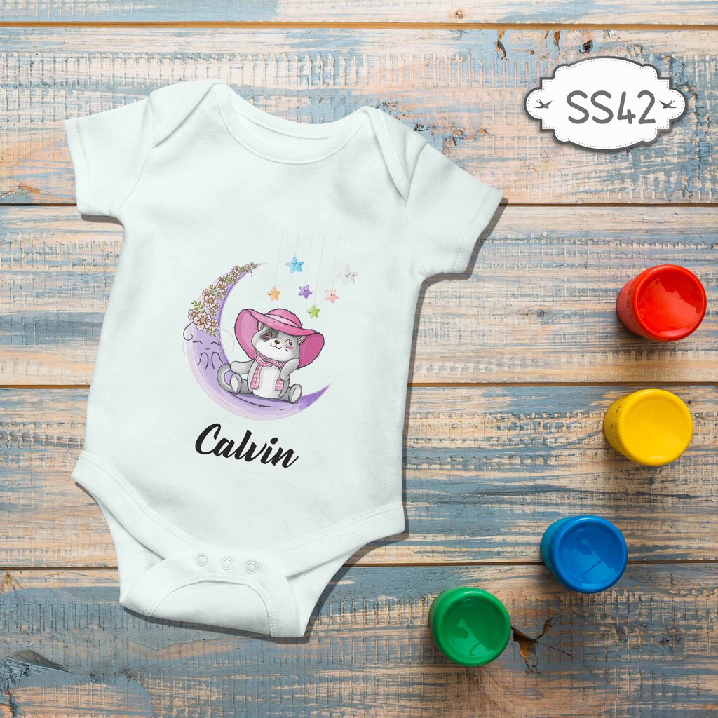 Jumper Baby Girl boy newborn Funny Cute Animal Moon n Star Series Custom name nama bebas