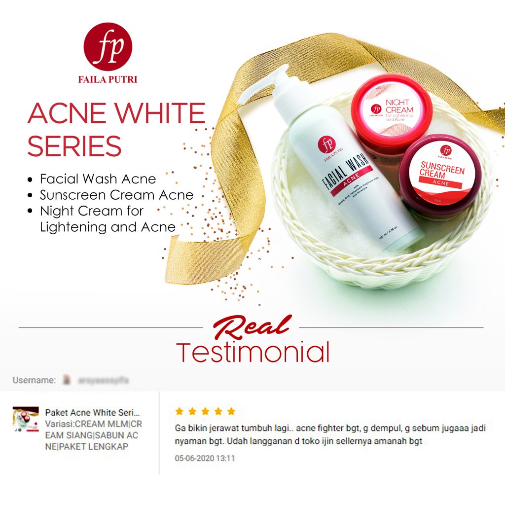 Paket Acne White Series / paket jerawat super pemutih FP BPOM original