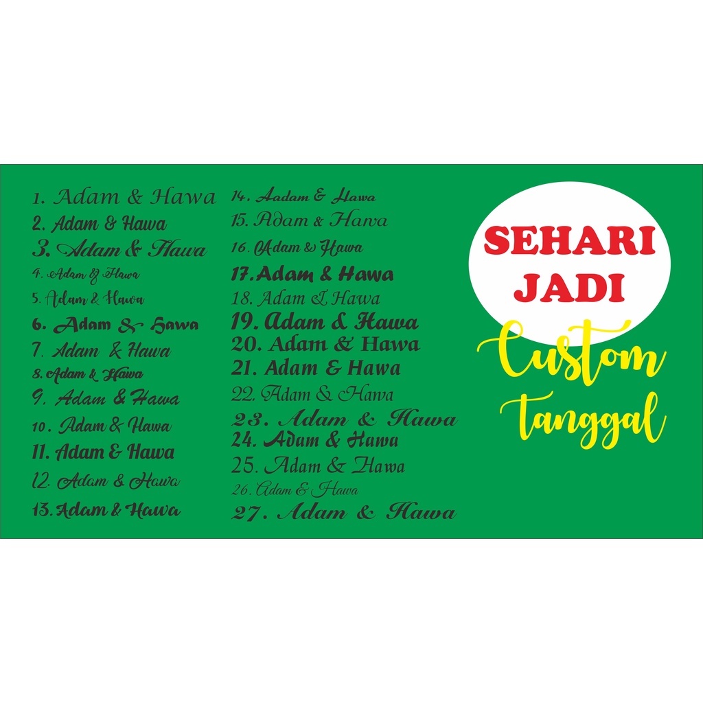 

Custom SEPASANG NAMA AKRILIK MIROR