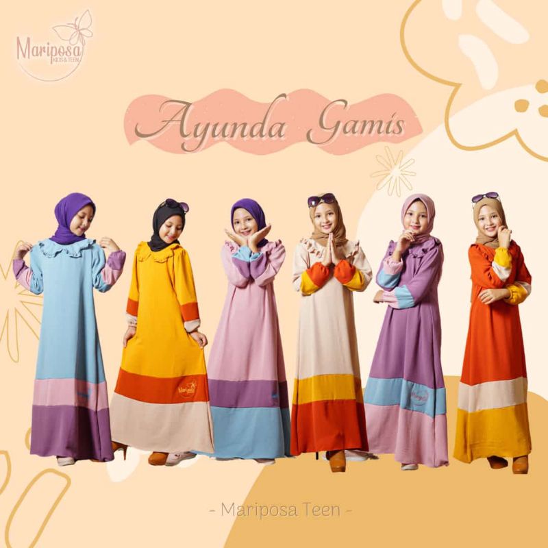 Baju Gamis Anak Perempuan AYUNDA Busana Muslim Anak BY MARIPOSA