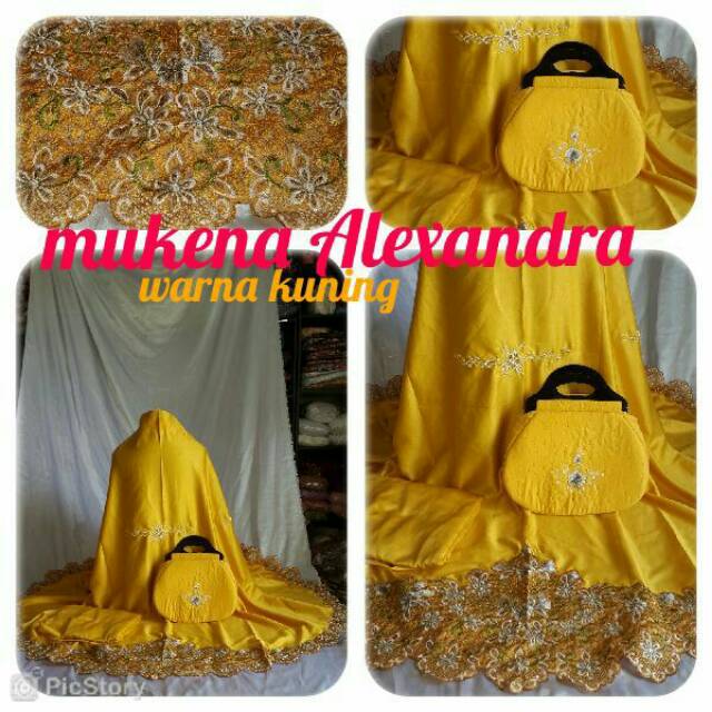 DISKON... Mukena Alexandra | semi sutra dove velvet + tas cantik