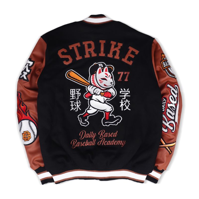 JACKET VARSITY DAILYBASED STRIKE BLACK BROWN