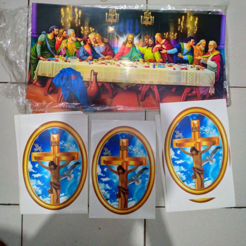 

50 lembar stiker Perjamuan ukuran 48 x 20 & 50 lembar stiker oval biru emas