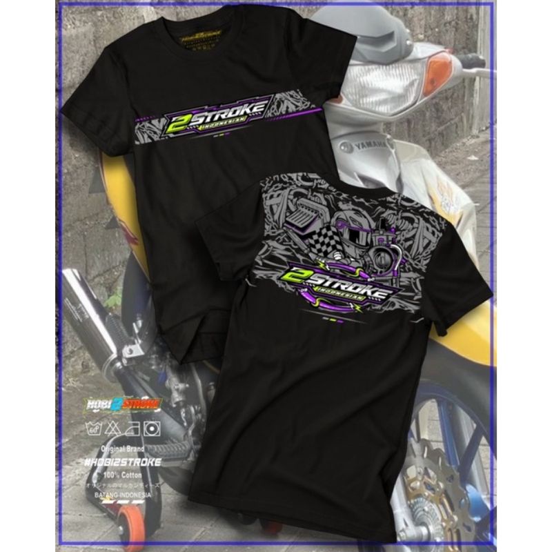 BAJU HOBI 2 STROKE INDONESIA ORIGINAL PRODUCT 2 STROKE LINE COTTON COMBED PREMIUM T-SHIRT KAOS 2 TAK