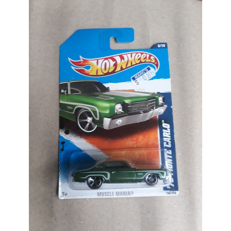 hotwheels 70 MONTE CARLO hijau HW MUSCLE MANIA blue card,card lawas