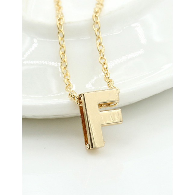 LRC Kalung Fashion Gold Color Letter A-I Shape Decorated E9284X