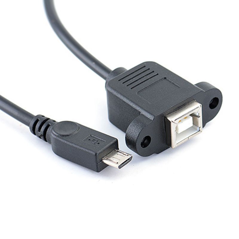 VIVI   30/50cm Micro USB Male to USB2.0 B Type Female Adapter Cable Panel Mount Hole