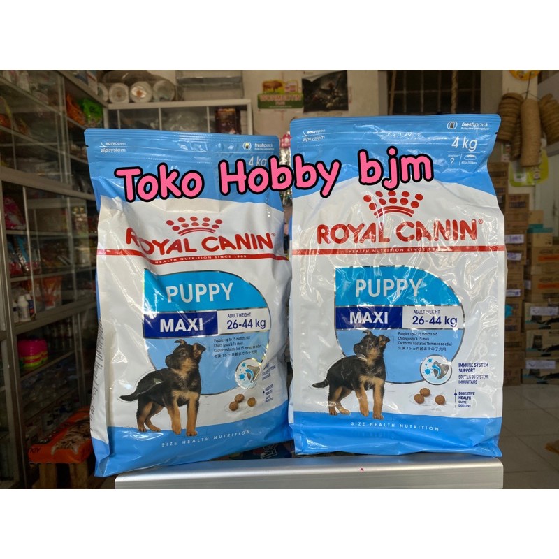 royal canin maxi puppy 4 Kg - makanan anak anjing anakan junior baby dog food dryfood 4Kg Sak zak