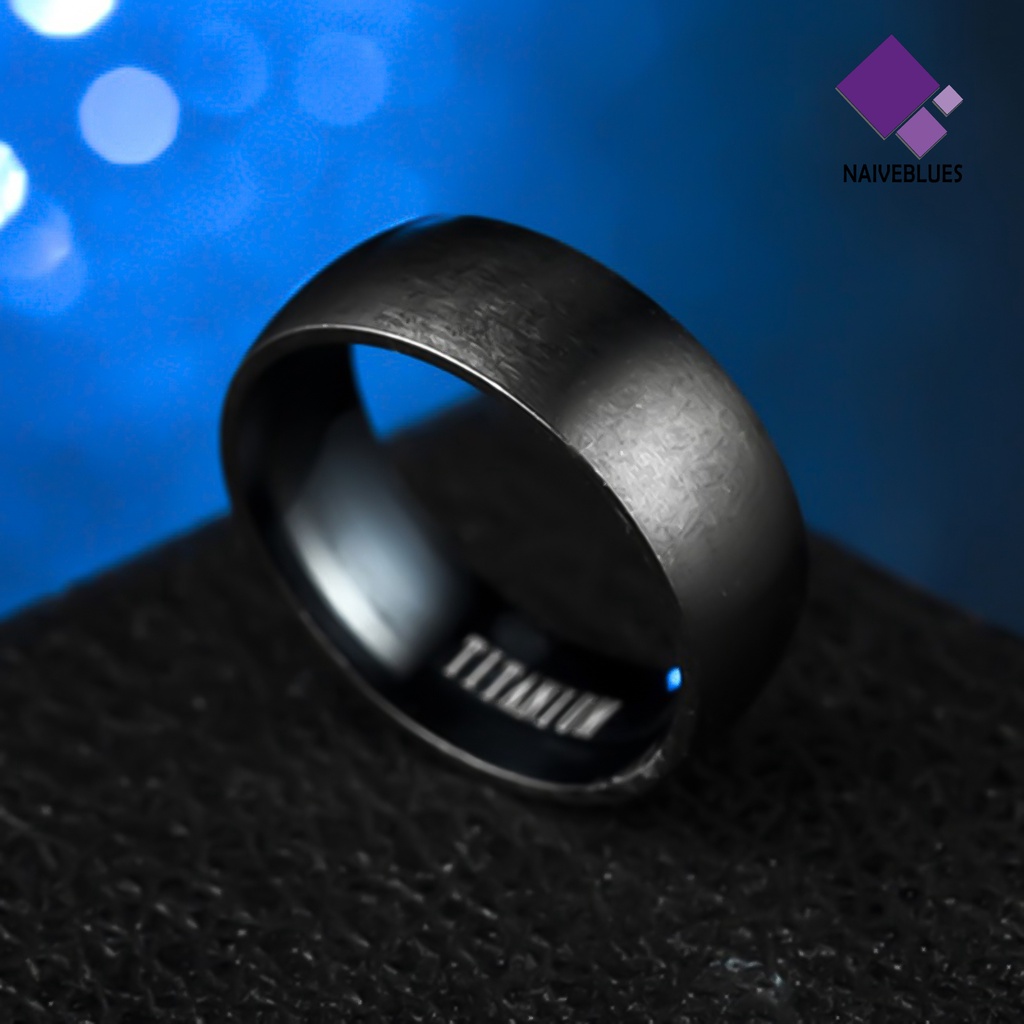 Naiveblue &gt; Cincin Lebar Bahan Titanium Warna Polos Untuk Pria