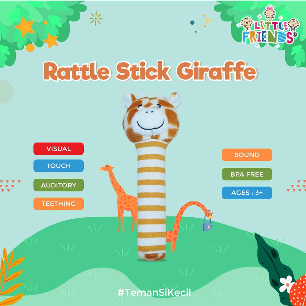 ♥BabyYank♥ BONEKA RATTLE STICK LITTLE FRIENDS - MAINAN BAYI - TOY - LFR2010 LFR2020 LFR2030 LFR2040