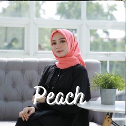 Bella Square Hijab Segiempat | Kerudung Laudya Pollycotton PART 2-Peach