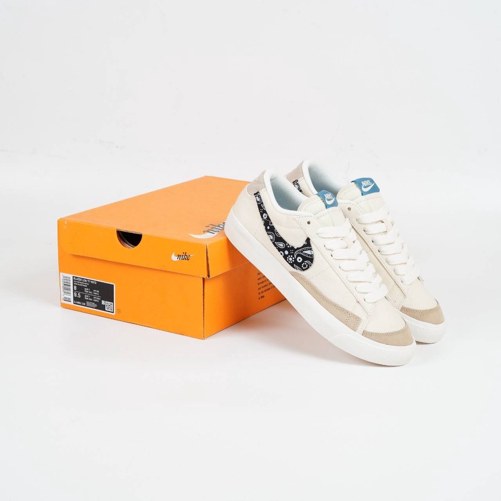 Sepatu Nike Blazer Low 77 Vintage Paisley Ivory BNIB Premium Original Vietnam Bonus Kaos Kaki Packin