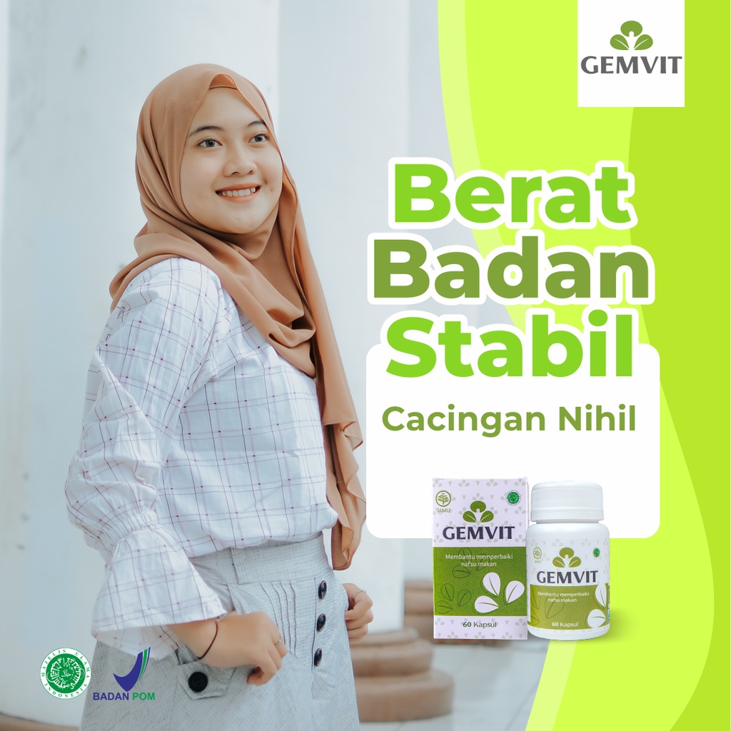 Gemvit suplemen Penggemuk penambah berat badan nafsu makan anak dewasa collagen pencerah wajah bpom 