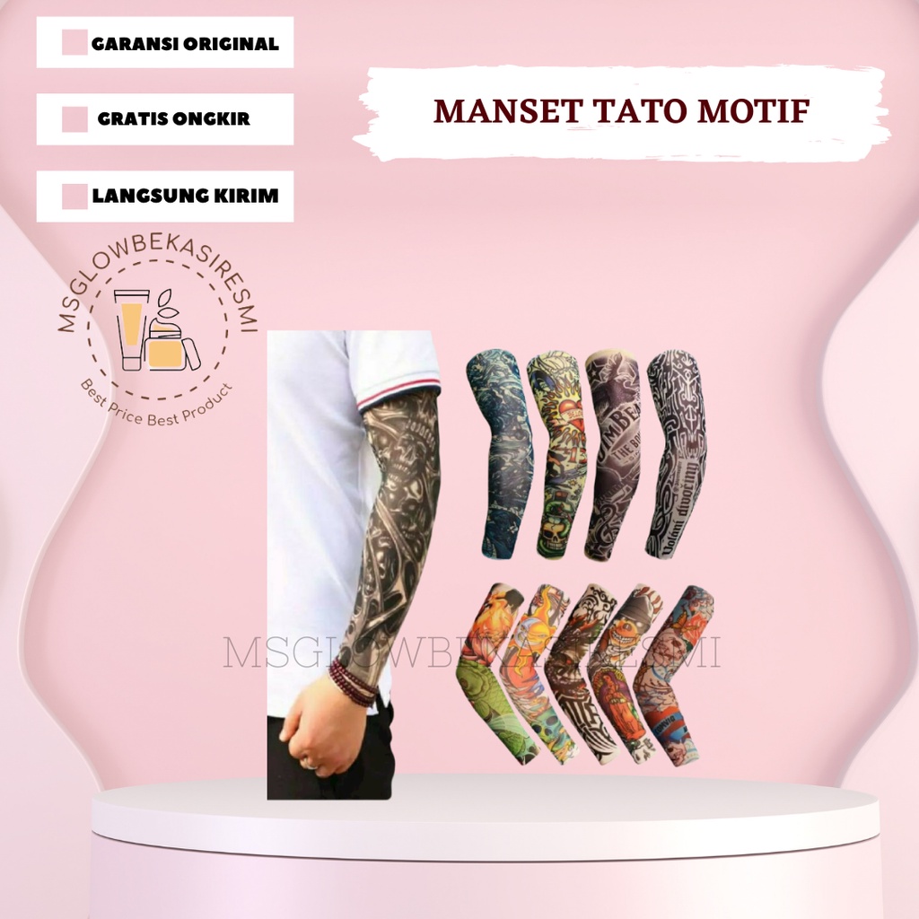 MGBR - manset tato tangan pria - manset motif tato - Sarung lengan tangan tatto / manset tangan moti