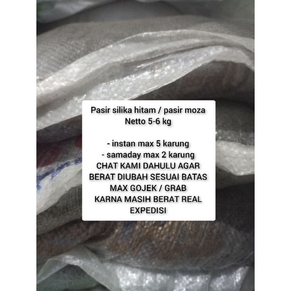 pasir silika hitam halus karungan / pasir moza / silika hitam / pasir silika / pasir silika hitam