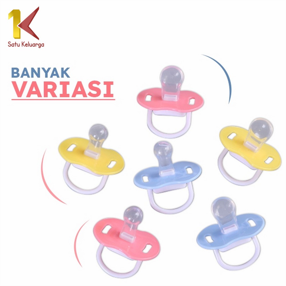 Satu Keluarga Empeng Bayi C46 Dot Bayi Bulat dan Datar Food Grade Kompeng Baby Pacifier / Soother-8