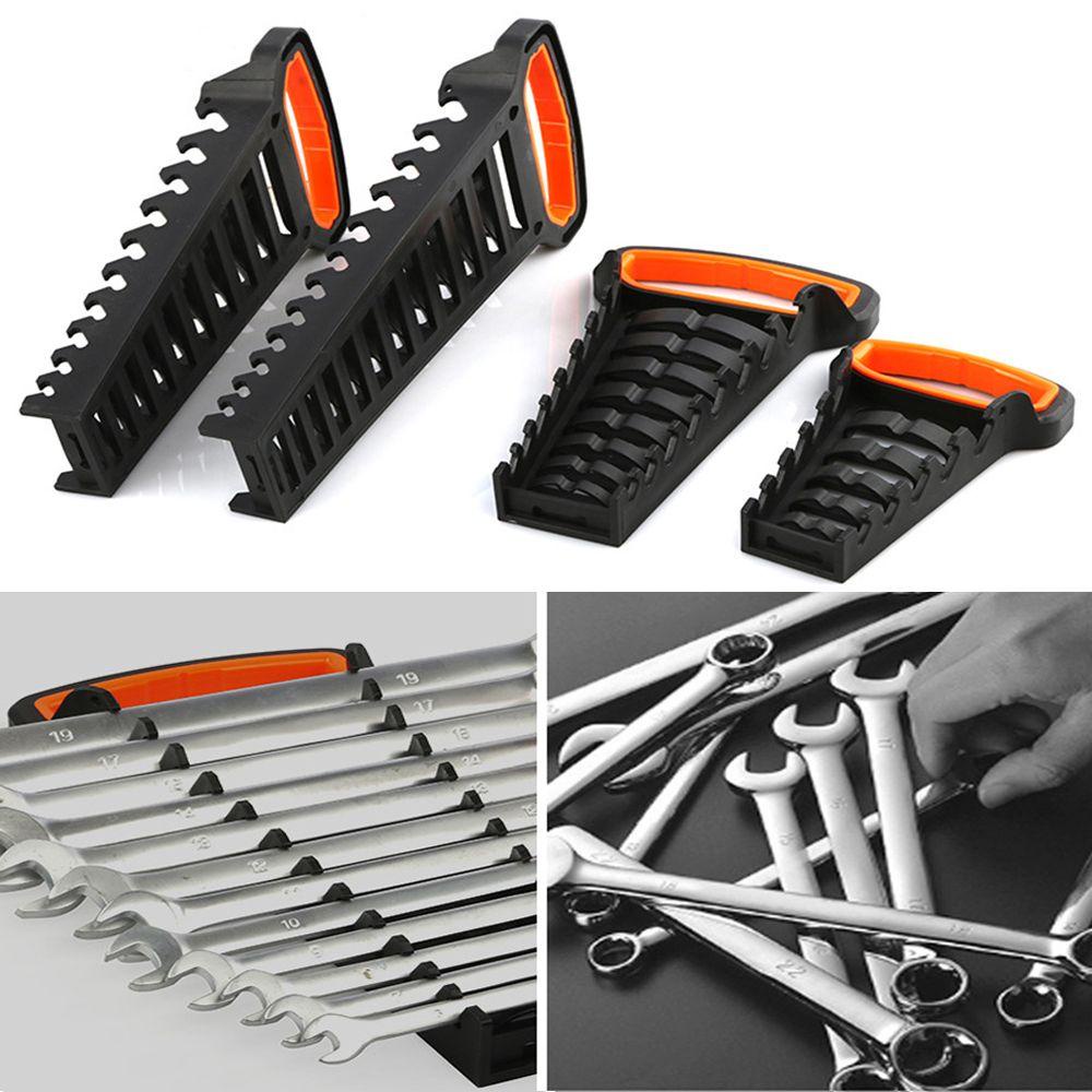 CHOOKYY Kunci Pas Holder Socket Alat Desain Pengait Kepala Bergerak Kepala Ganda Menghemat Ruang Dual-use Open Wrenches Storage Rack