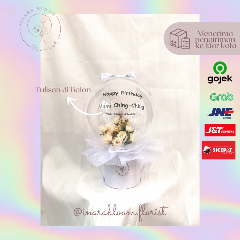 custom tulisan hot air ballon/ bouquet/ bloom box