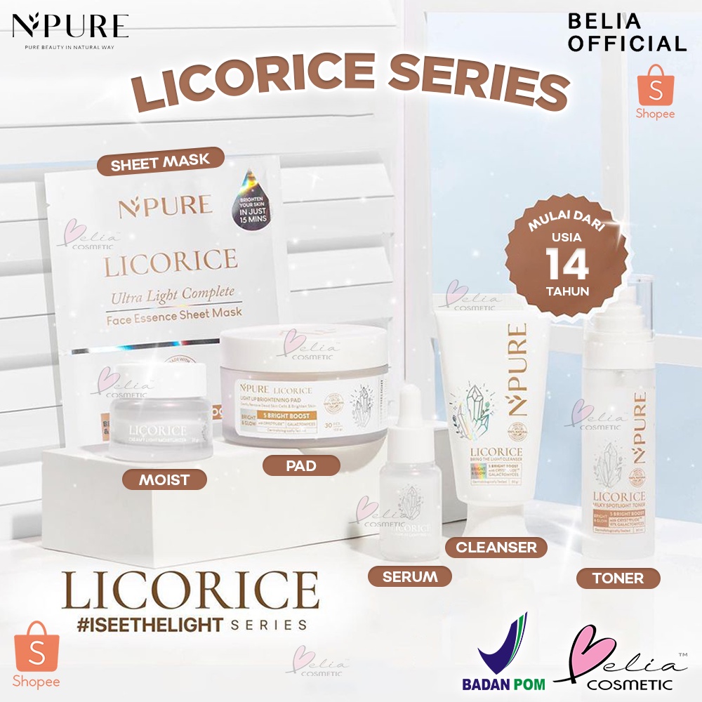 Jual BELIA NPURE Licorice Series Brightening The Light Cleanser