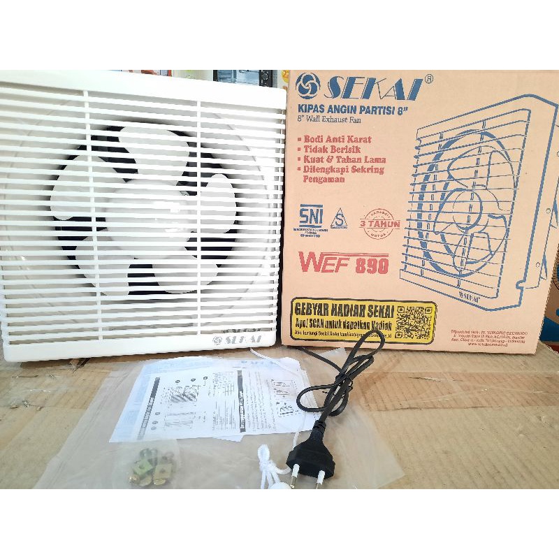 KIPAS EKSOS/EXHAUST FAN/EKSOS DINDING/EKSOS TEMBOK/KIPAS PENYEDOT SEKAI 8" WEF 890