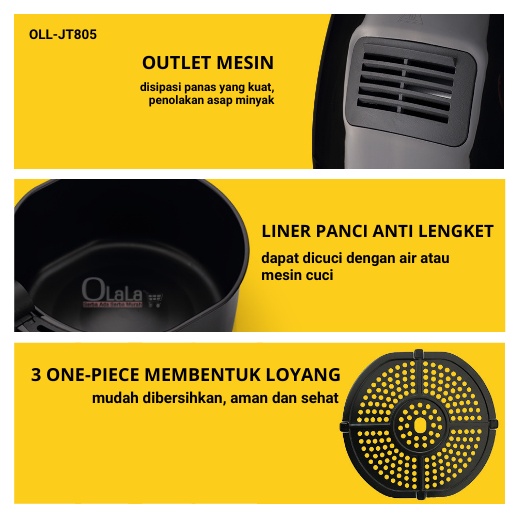 Air Fryer 2L Mesin Penggoreng Tanpa Minyak OLL-JT805-2L