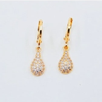 Anting Wanita Rintik Air Bintik Zirconia Gold Xuping