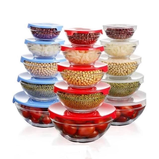 Mangkok Susun set isi 5 Bowl HC Beranak KACA MANGKUK GLASS SET Toples BERANAK BOWEL