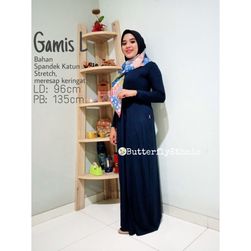 Gamis Polos Kaos Daleman Inner Manset Lengan Panjang / Bahan Spandek Katun | Elastis dan Meresap Ker