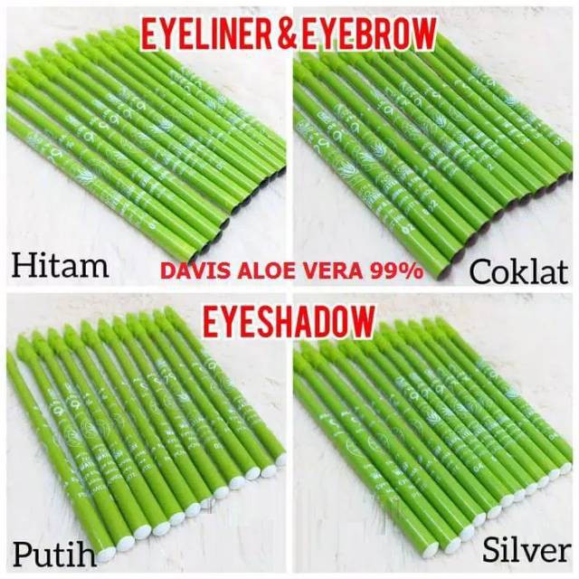 (HARGA PER LUSIN 12PCS) PENSIL ALIS pensil kuku, eyeliner &amp; EYEBROW pencil aloevera 99%