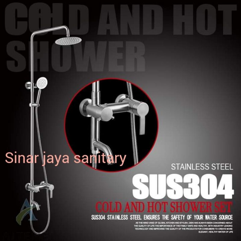 Shower tiang stainless / shower column set stainless panas dingin