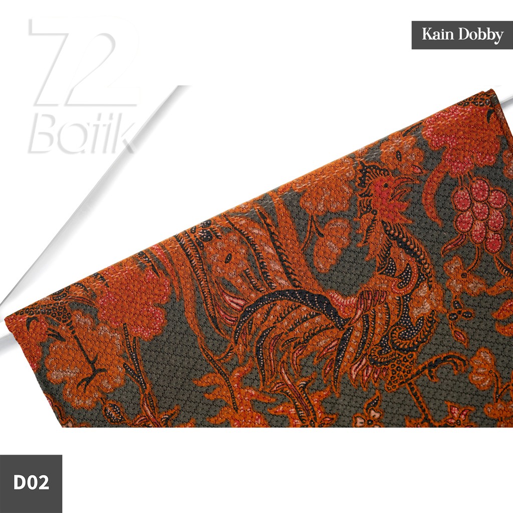 KAIN BATIK PREMIUM Bahan Dobby Motif Jago Alas Warna Hijau Ijo Orange 726332 Cap 72 Jarik Jarit Samping Kebat Panjang Batik Dobby Modern Premium Bahan Seragam Batik Pernikahan Kantor Keluarga Murah Kamen Jadi Batik Bali Lembaran