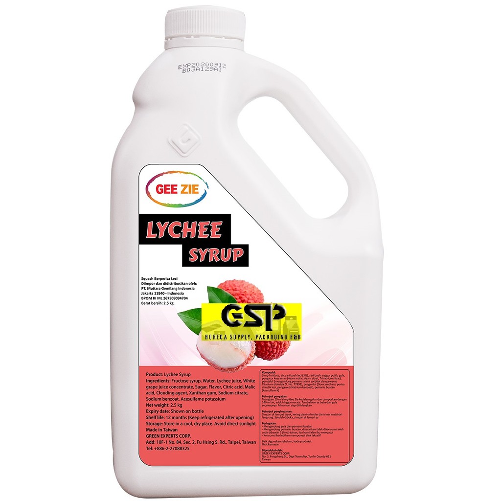 

Ay00! GEE ZIE Lychee syrup concentrate / Syrup Leci / Sirup Litchi Taiwan