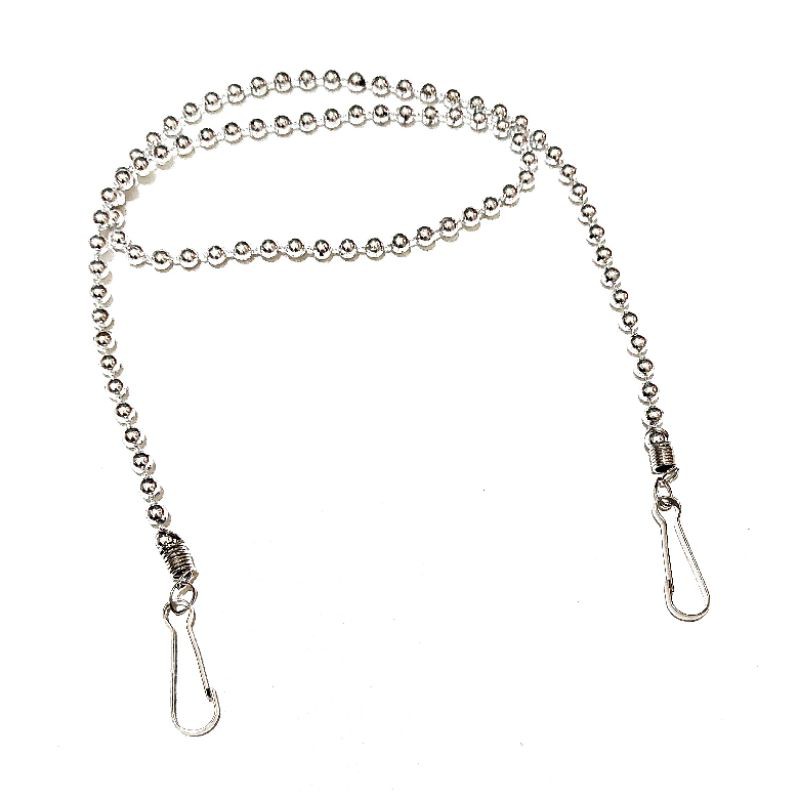 Kalung Gantungan Masker Strap Mask Hanging Korean Silver Metalic Beads String Series Mote