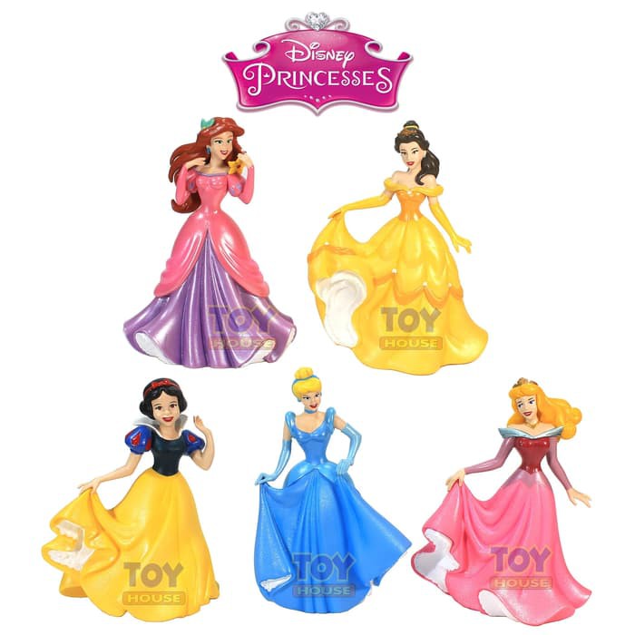 Figure Princess Disney Cinderella Snow White Aurora Belle Ariel Set 5 Shopee Indonesia