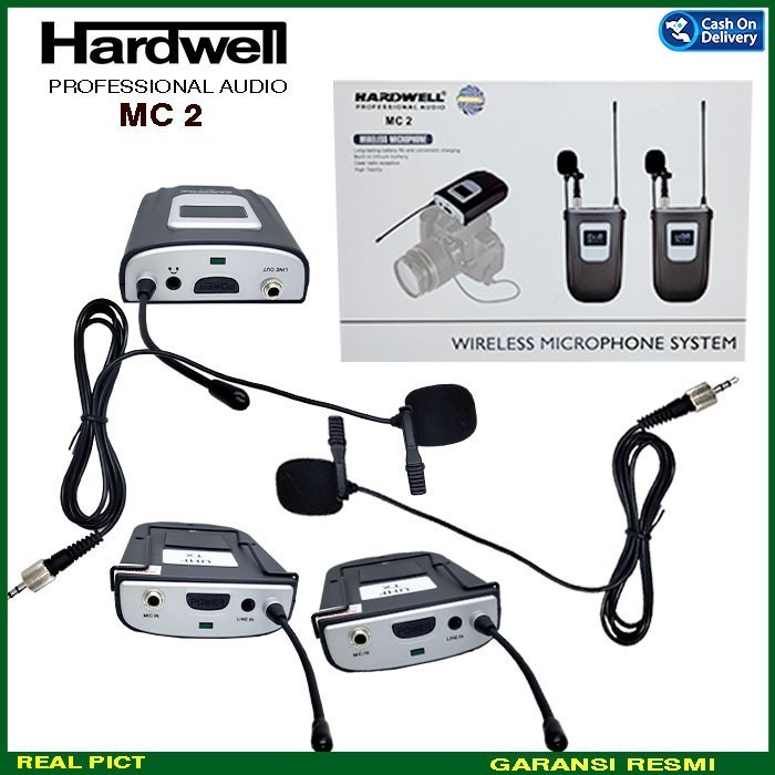 Mic Wireless HARDWELL MC 2 / MC2 (ORIGINAL) Mic Kamera DSLR Clip On