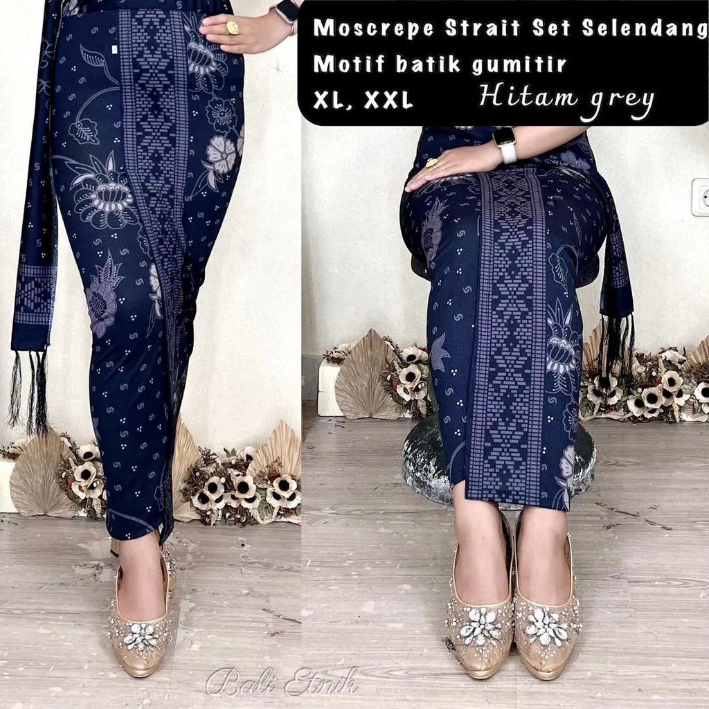 SudanBali Set Rok / Kamen Jadi Bahan Katun Songket Pagoda Panjang dan Selendang Motif Songket Bali u