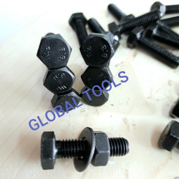 Stock Baru  baut mur baja m8 x 30 kunci 13 baut 12 baja 8.8 baut grade 8 HTB 88 Tools global