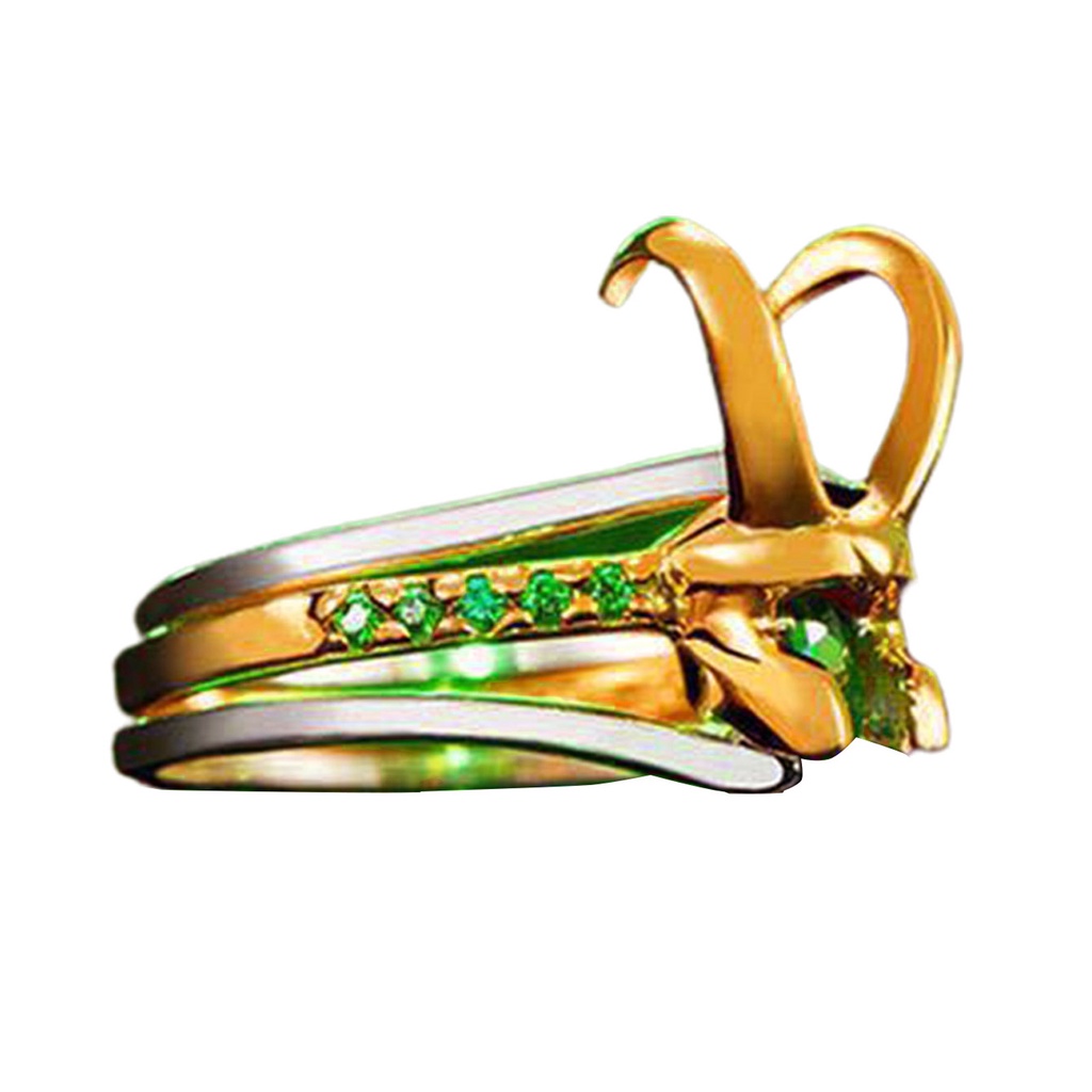 Hu Hu Hu Hu Hu Alat Bantu Pasang Kacamata♡ 3 Pcs / Set Cincin 3 In 1 Bentuk Helm Dapat Dilepas Bahan Cubic Zirconia Warna Hijau Untuk Unisex