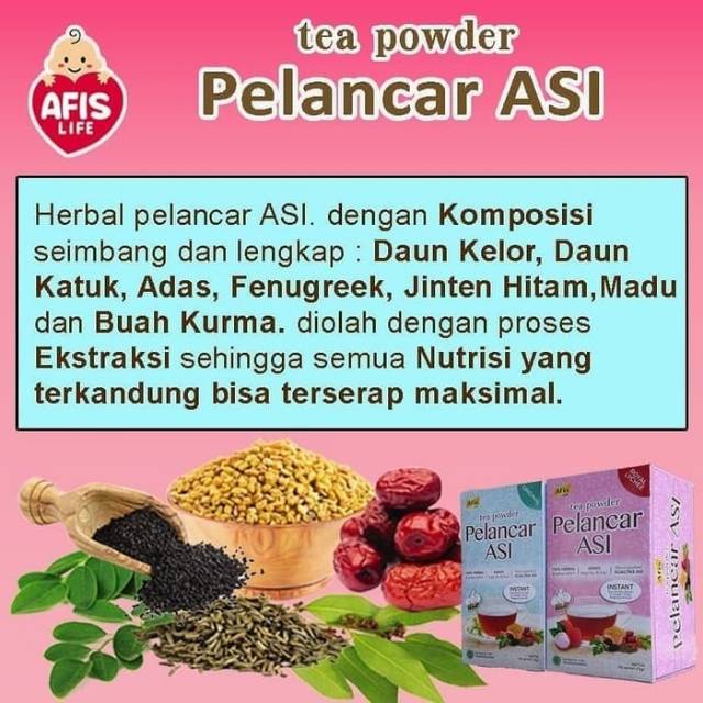 Afis life Teh Powder Pelancar ASI / 100% Herbal / 20 sachet @ 5 gr