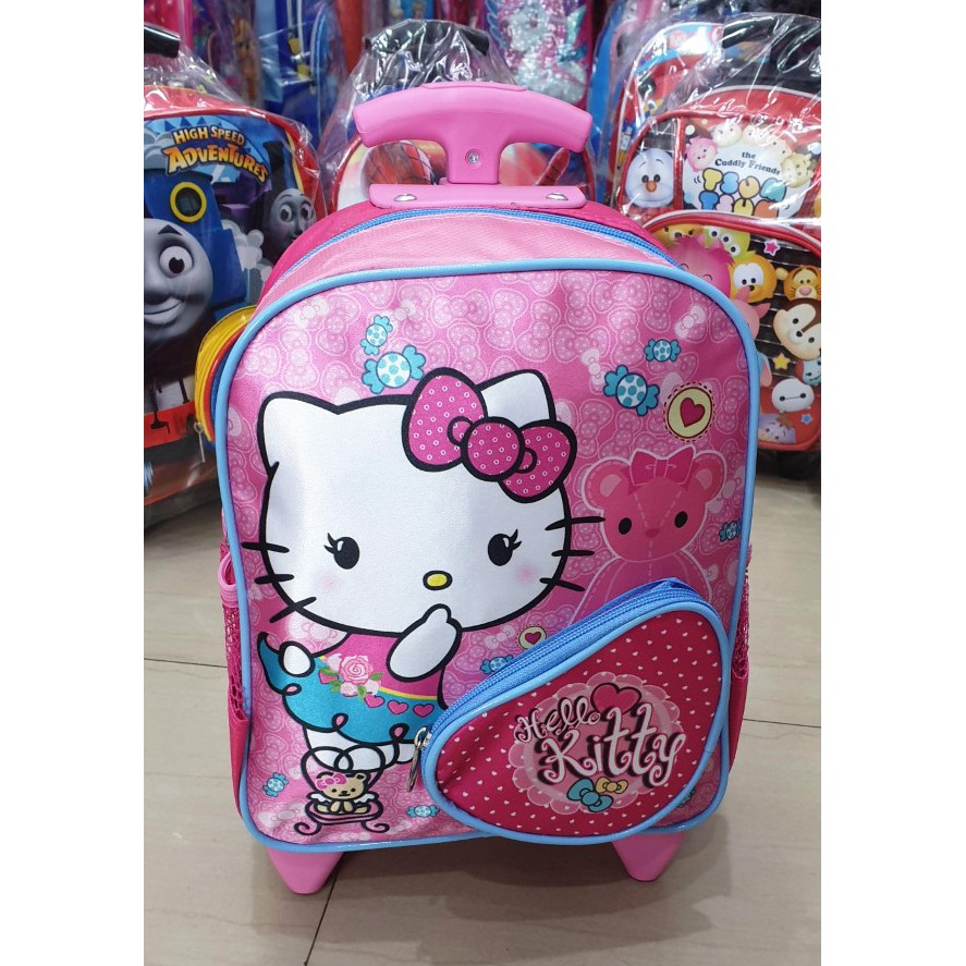 SALE TERBAIK - TAS TROLLEY RODA DORONG TAS ANAK SEKOLAH PAUD / TK LAKI LAKI dan PEREMPUAN BAHAN SATEN ( 10inch - 12inch )