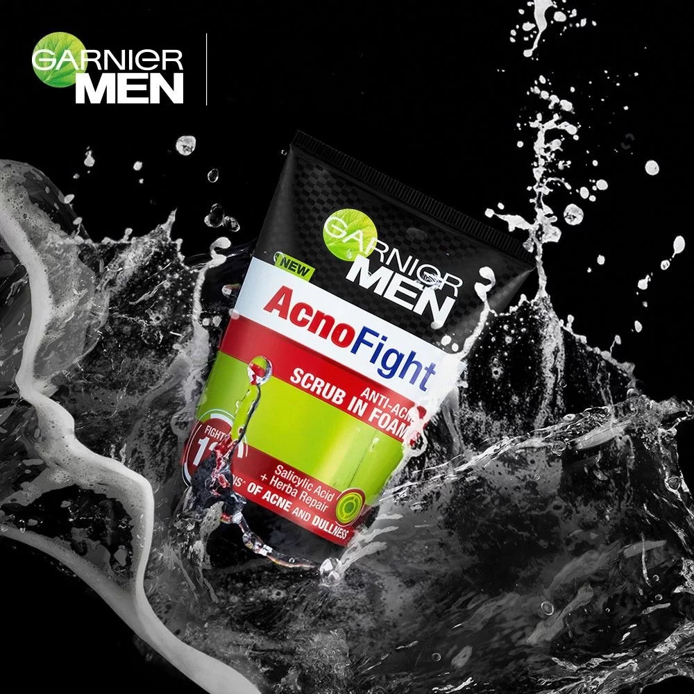 Garnier Men Acno Fight Anti Acne Scrub In Foam