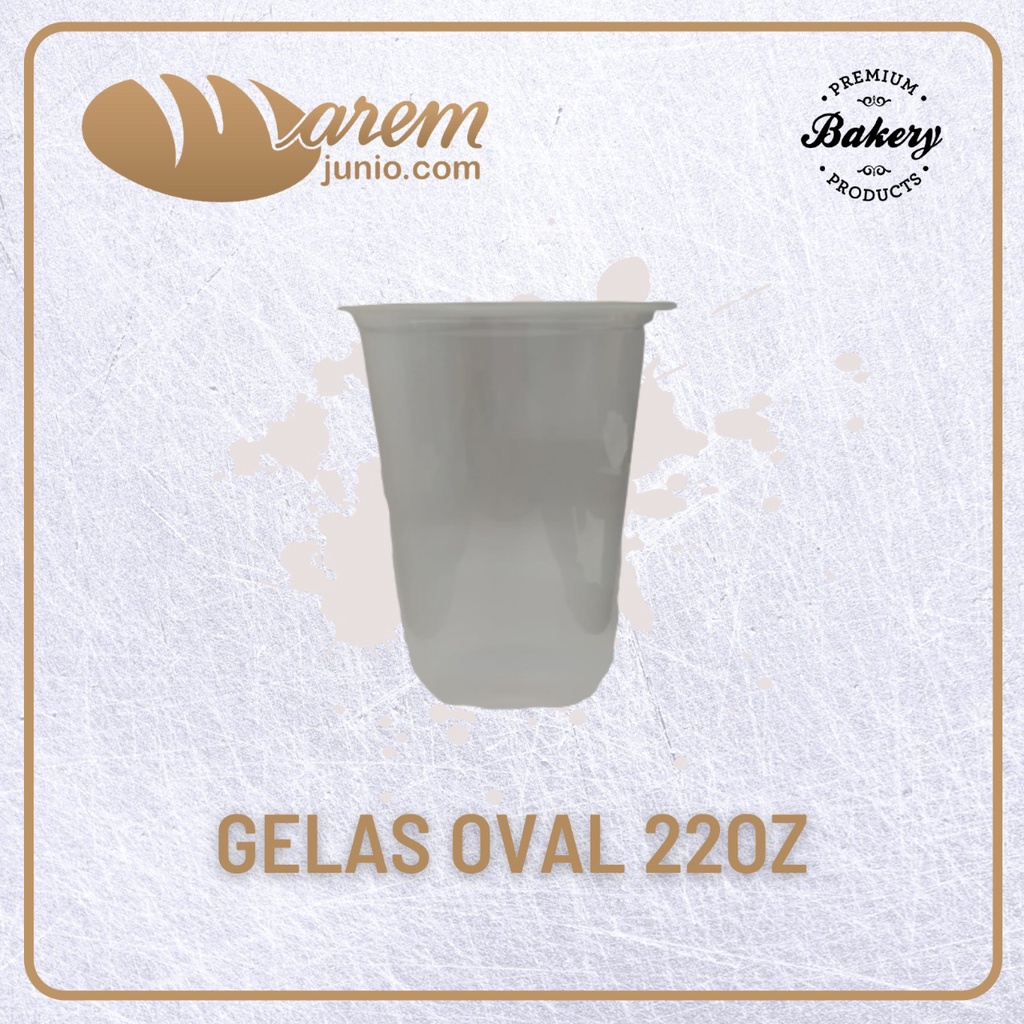 Gelas Plastik 22 Oz Oval Isi 50 Pcs