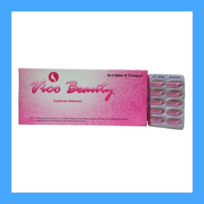 Vico Beauty Suplemen Makanan Mencerahkan Kulit Collagen Dan Viqua Vitamin C / Kolagen Pemutih