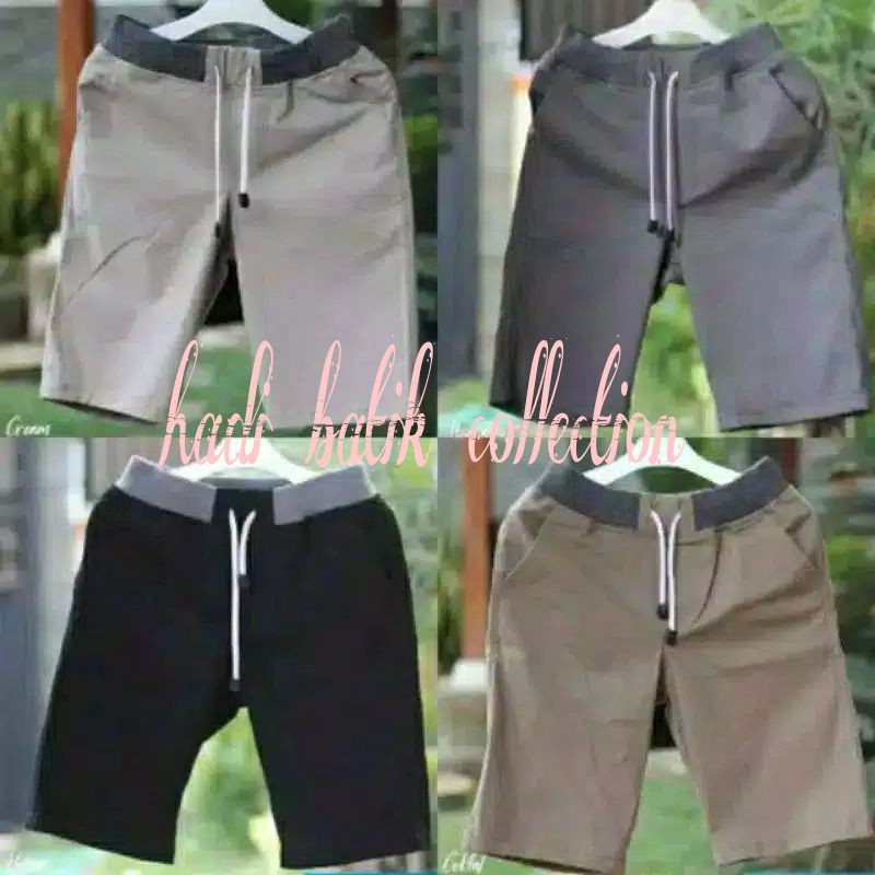 Celana Chino Pendek Pria pinggang karet rip katun twill surfing dewasa BISA BAYAR DI TEMPAT